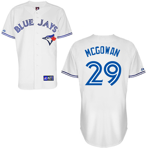 Dustin McGowan #29 Youth Baseball Jersey-Toronto Blue Jays Authentic Home White Cool Base MLB Jersey